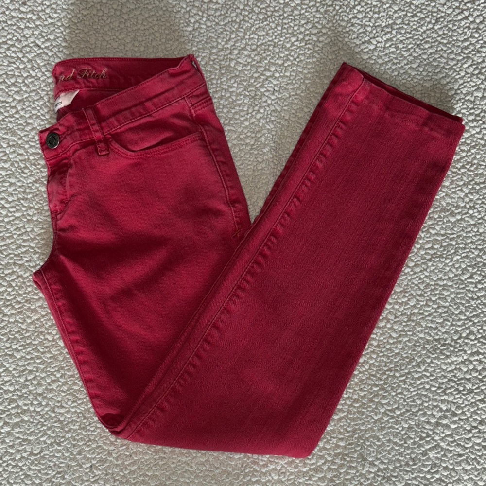 Y2K Abercrombie & Fitch Stretch Red Jeans